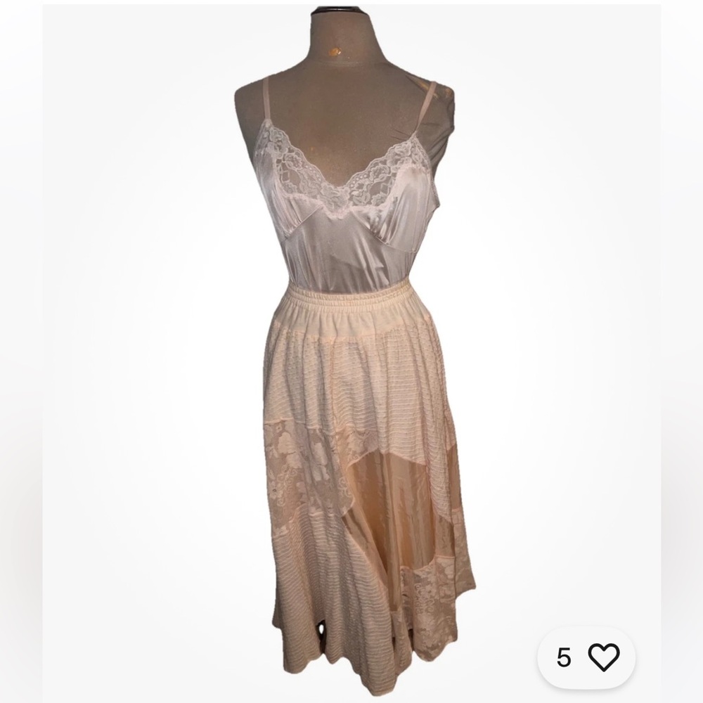 Carole Little Saint Tropez West Silk Cotton Patchwork Midi Lace Peasant Skirt 10
